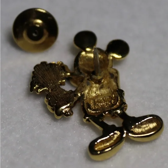 Napier Disney Pin Set Mickey Minnie Mouse Gold Tone Lapel Signed Vintage - Picture 8 of 9